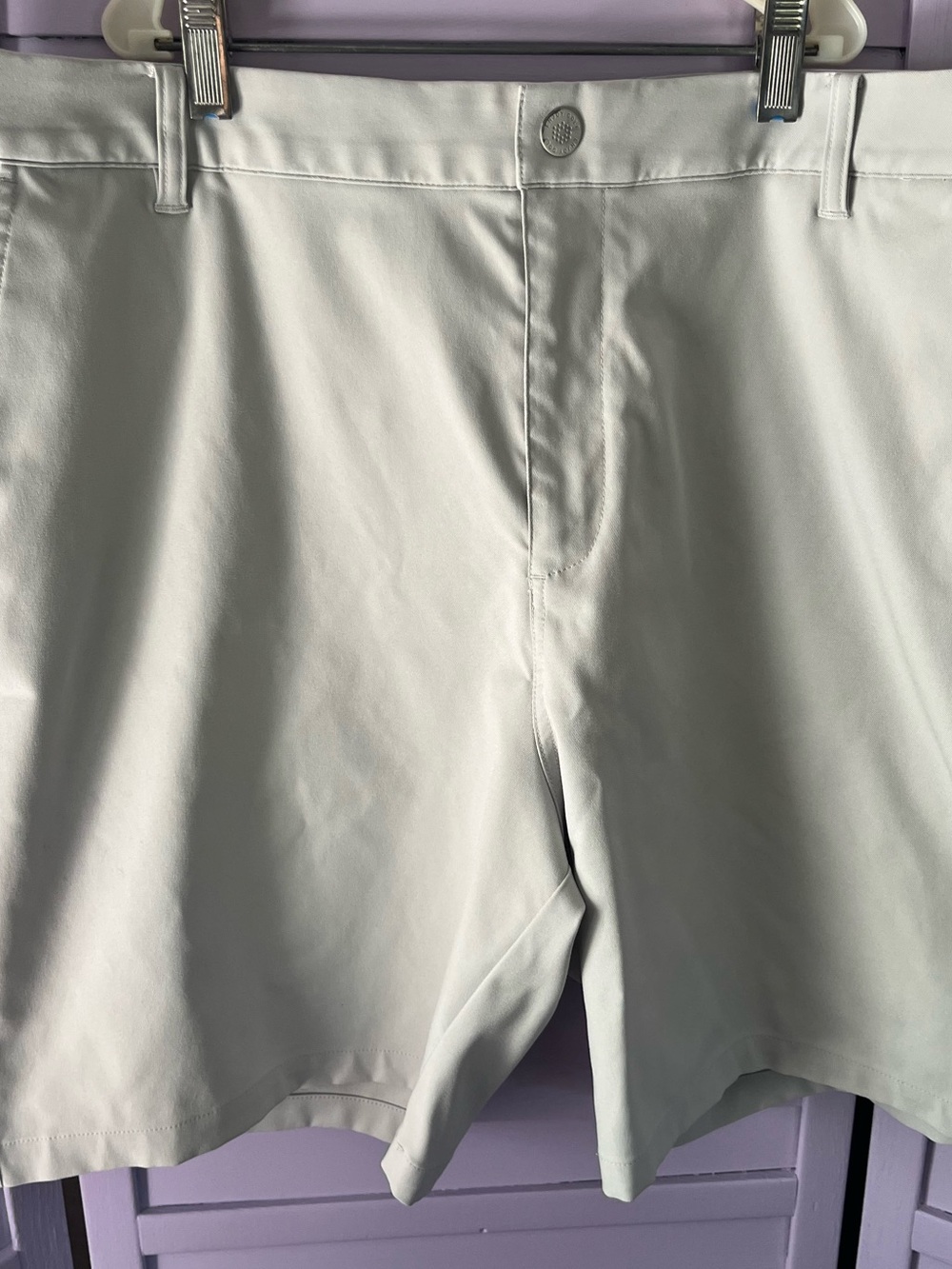 Puma Light Gray Golf Shorts with Blue Accent